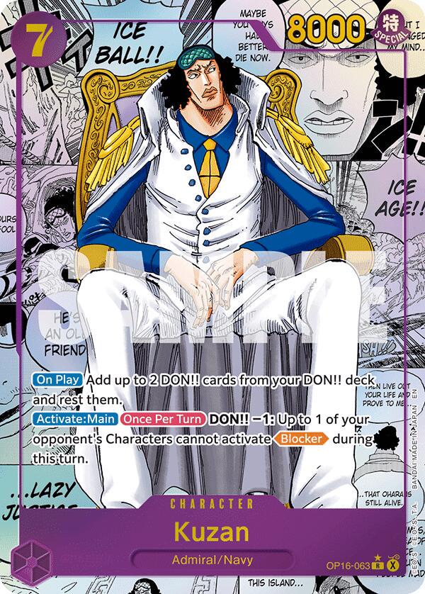 Kuzan OP16-063 One Piece Manga Rare card