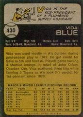 Back | Vida Blue Baseball Cards 1973 Topps