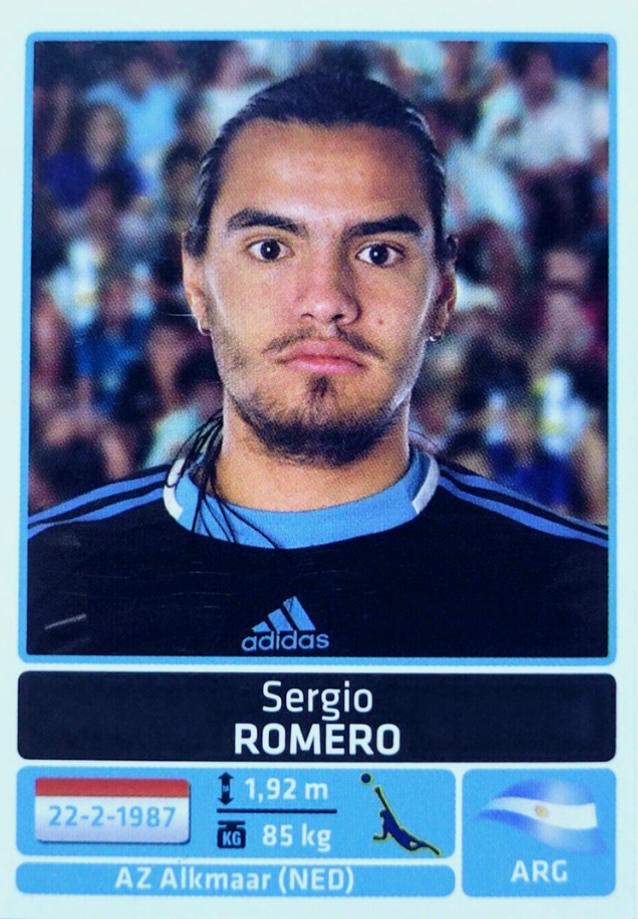 Sergio Romero #23 Soccer Cards 2011 Panini Copa America Argentina Sticker