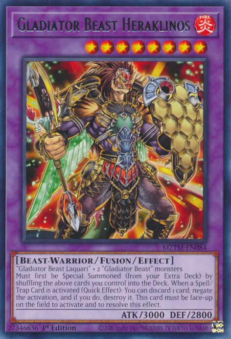 Gladiator Beast Heraklinos MZTM-EN084 YuGiOh Maze of the Master