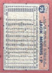 Back Of Card | Jack Morris Baseball Cards 1991 Topps