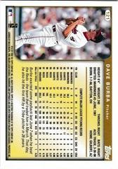 Back Of Card | Dave Burba Baseball Cards 1999 Topps