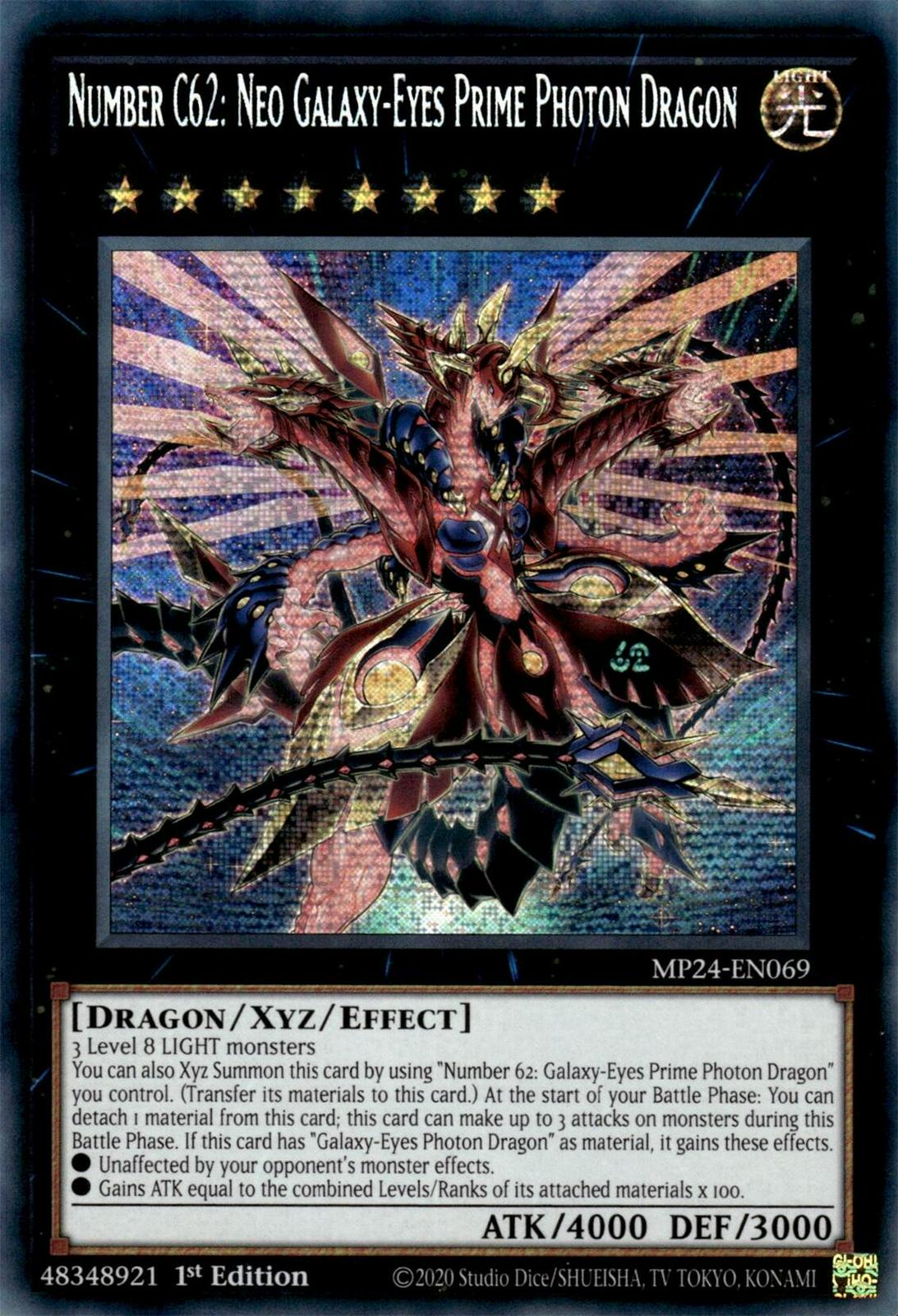 Number C62: Neo Galaxy-Eyes Prime Photon Dragon MP24-EN069 Prices | YuGiOh  25th Anniversary Tin: Dueling Mirrors | YuGiOh Cards