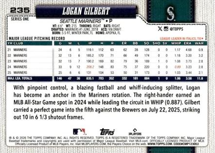 Logan Gilbert [Spring Training] #235 Prices | 2026 Topps | Baseball Cards