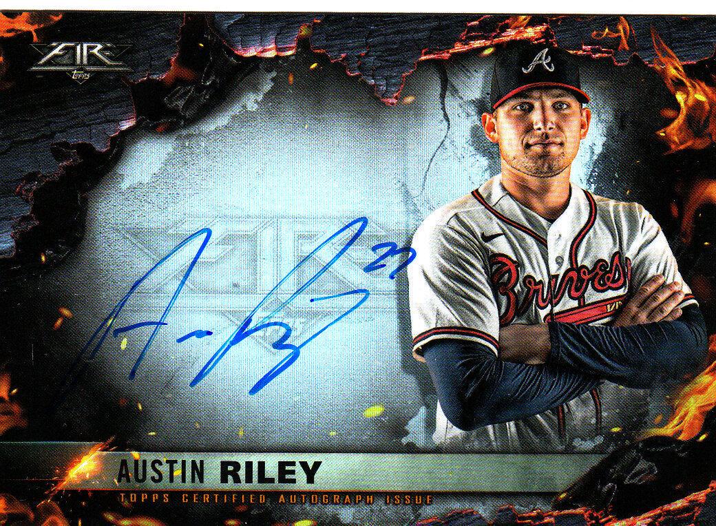 Austin Riley #SS-AR Baseball Cards 2022 Topps Fire Scorching Signatures