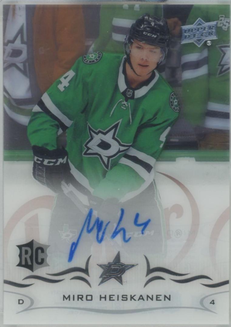 Miro Heiskanen #CCR-MH 2018 Upper Deck Clear Cut Rookie Autograph Hockey