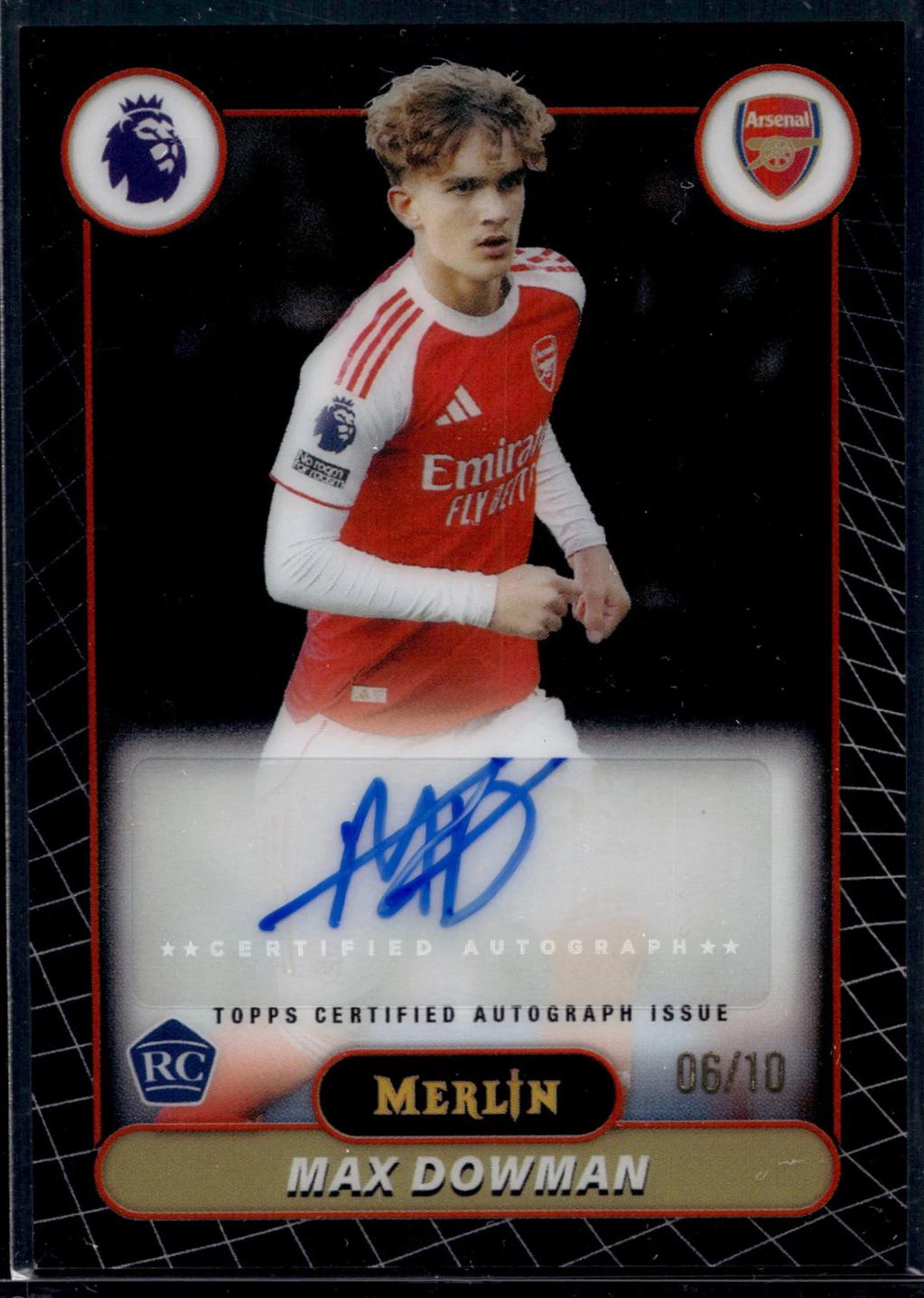 Max Dowman #MV-DW 2026 Topps Merlin Premier League Autograph