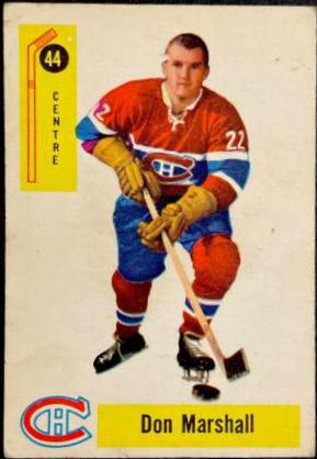 Don Marshall #44 Hockey Cards 1958 Parkhurst