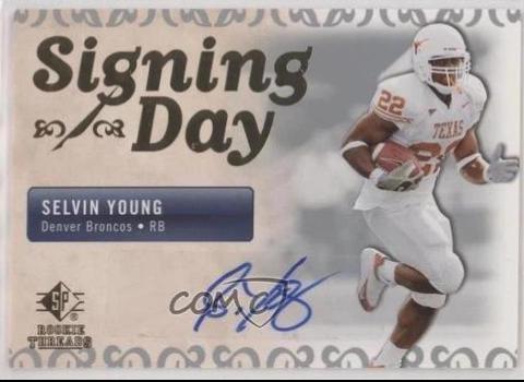 Selvin Young #SDA-SY Football Cards 2007 SP Rookie Threads Signing Day