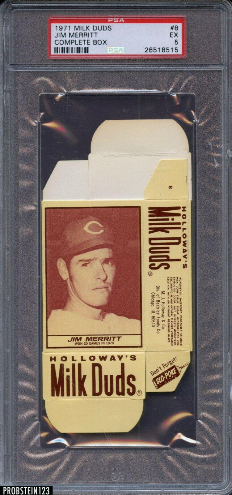 Jim Merritt #8 Baseball Cards 1971 Milk Duds Complete Box