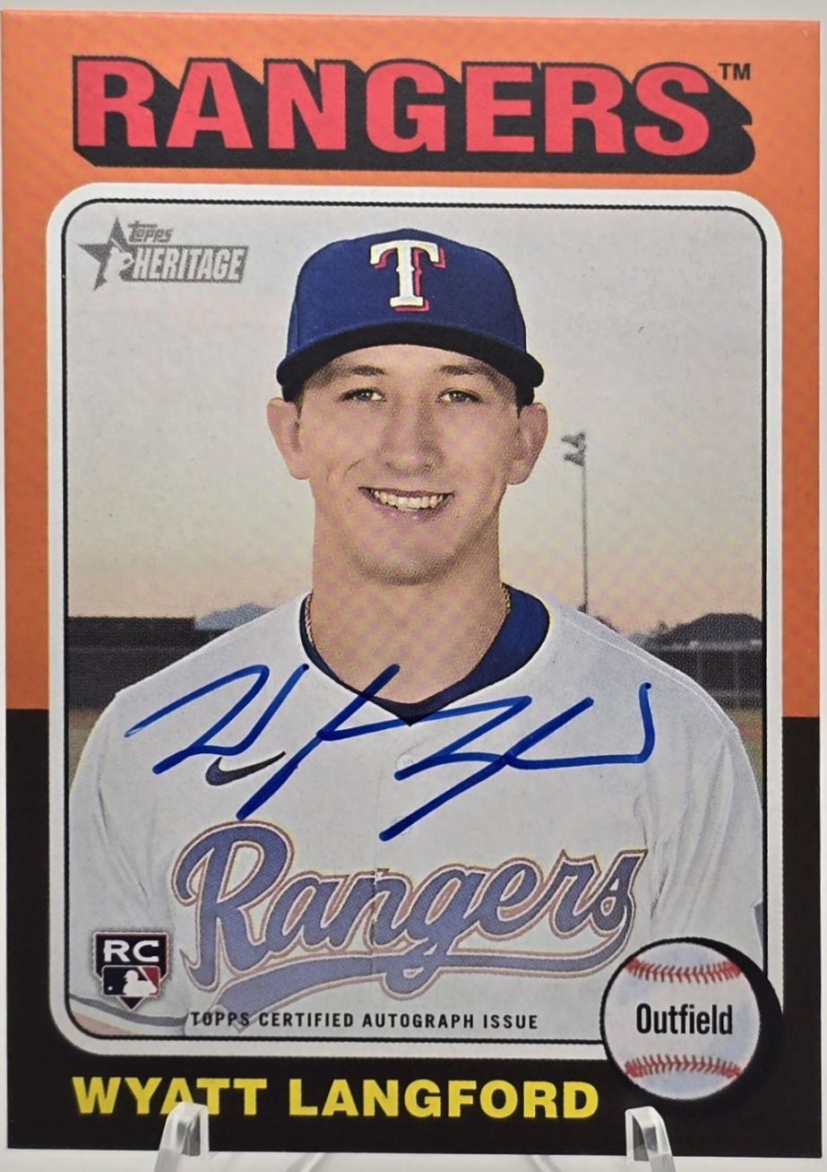 Wyatt Langford #ROA-WL Baseball Cards 2024 Topps Heritage Real One Autograph