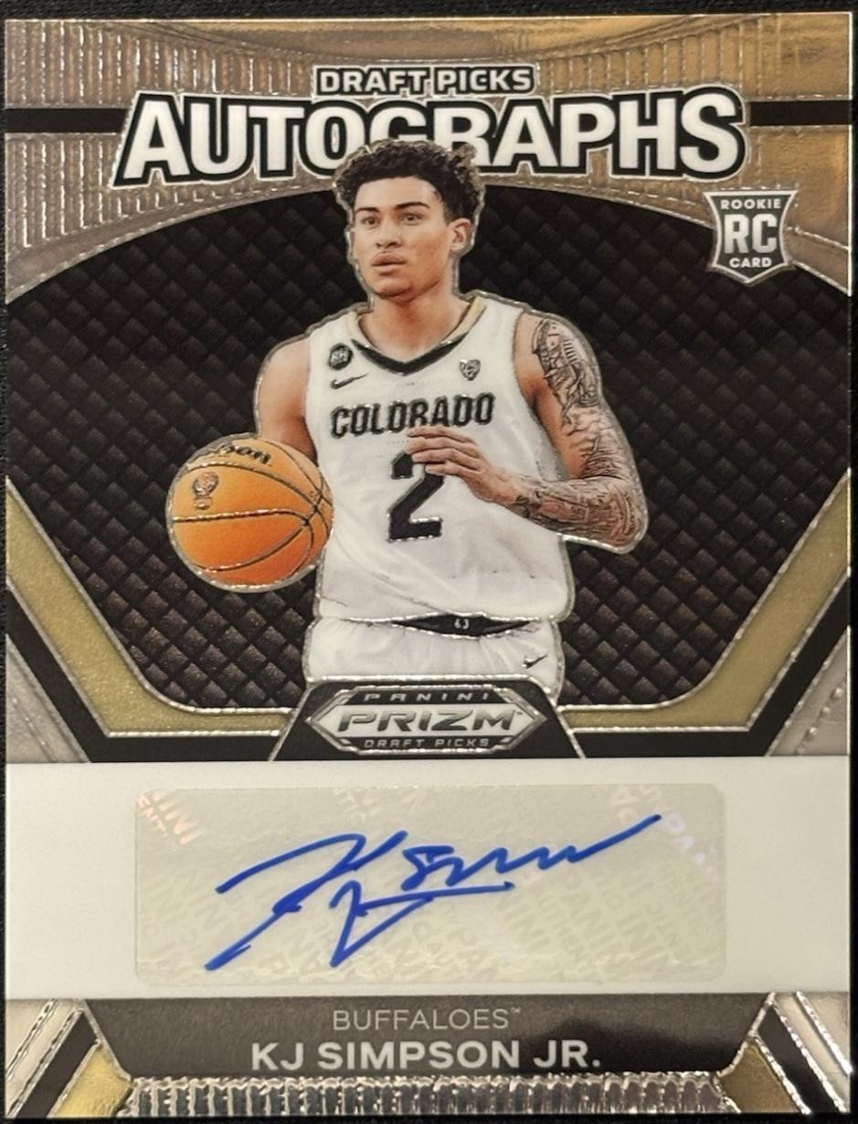 KJ Simpson Jr. #DPA-KJS Basketball Cards 2024 Panini Prizm Draft Picks Autograph