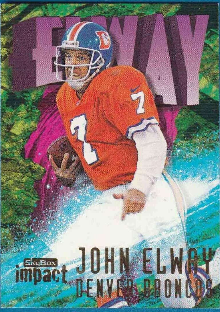John Elway #7 Football Cards 1997 Skybox Impact