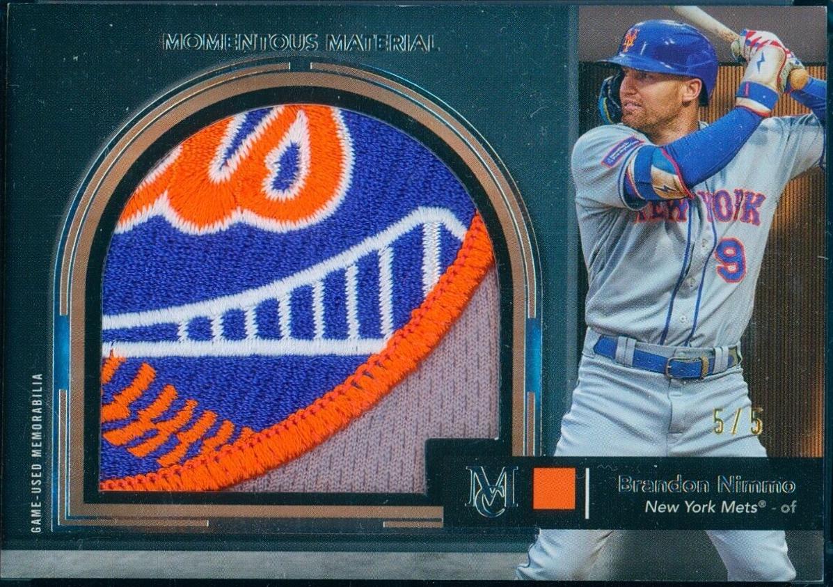 Brandon Nimmo #MMJPR-BN Baseball Cards 2024 Topps Museum Collection Momentous Material Jumbo Patch Relic