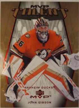 John Gibson #MT-10 Hockey Cards 2023 Upper Deck MVP 20th Anniversary