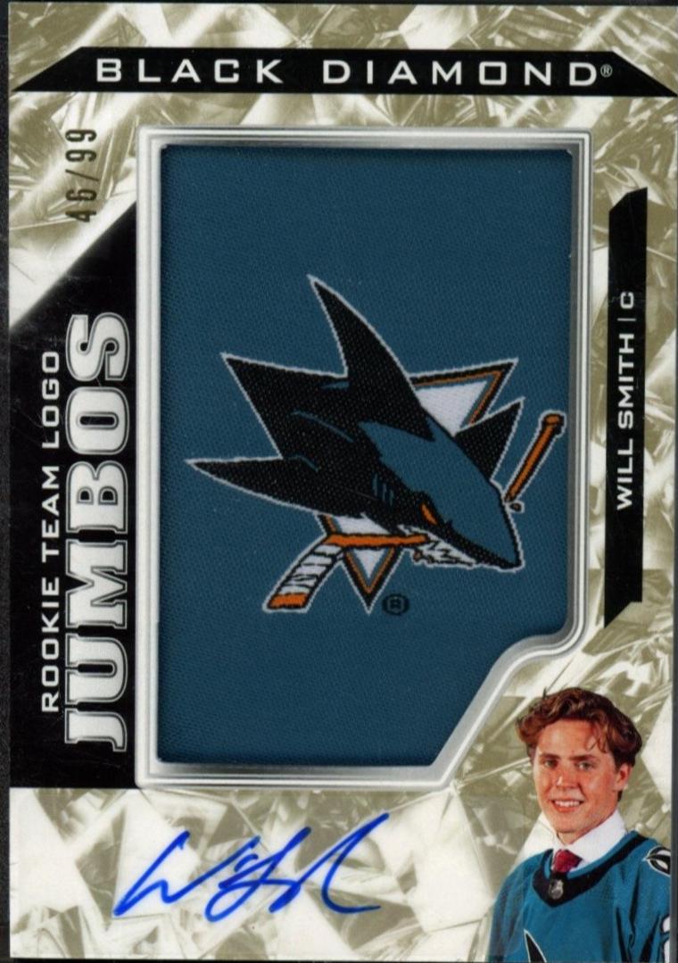 Will Smith #RTL-WS 2024 Upper Deck Black Diamond Rookie Team Logo Jumbo Patch Autograph Hockey