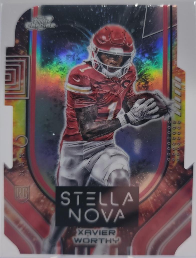 Xavier Worthy #STN-8 Football Cards 2024 Topps Cosmic Chrome Stella Nova