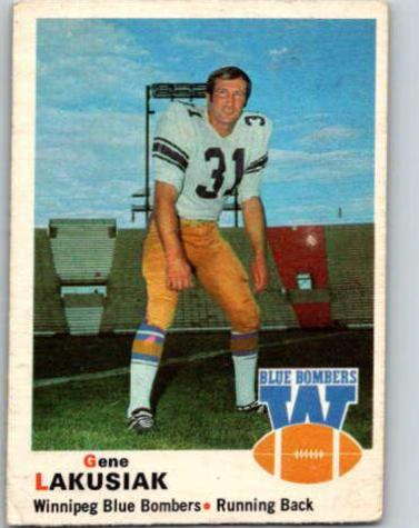 Gene Lakusiak #66 1970 O Pee Chee Cfl Football