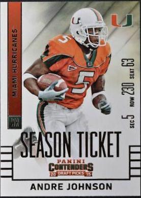 Andre Johnson #8 Football Cards 2015 Panini Contenders Draft Picks