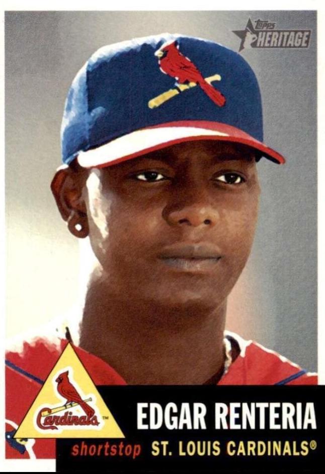Edgar Renteria #41 Baseball Cards 2002 Topps Heritage