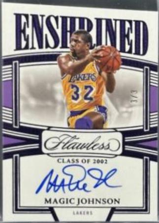Magic Johnson #5 Basketball Cards 2022 Panini Flawless Enshrined Signature