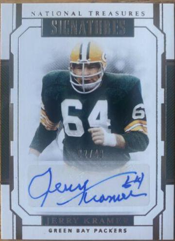 Jerry Kramer Football Cards 2018 National Treasures Signatures