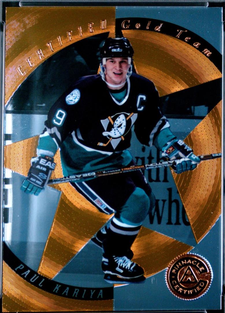 Paul Kariya #9 1997 Pinnacle Certified Gold Team Hockey
