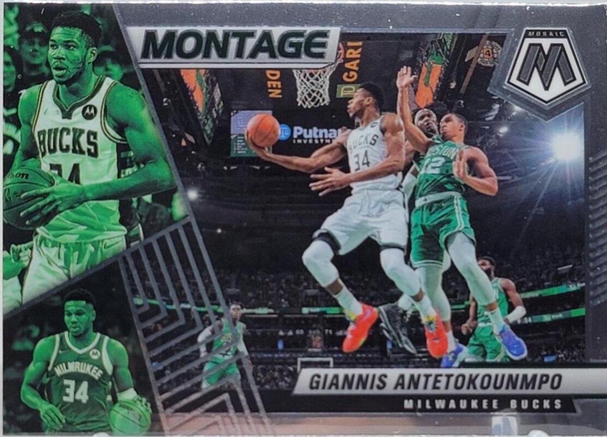 Giannis Antetokounmpo #10 Basketball Cards 2021 Panini Mosaic Montage