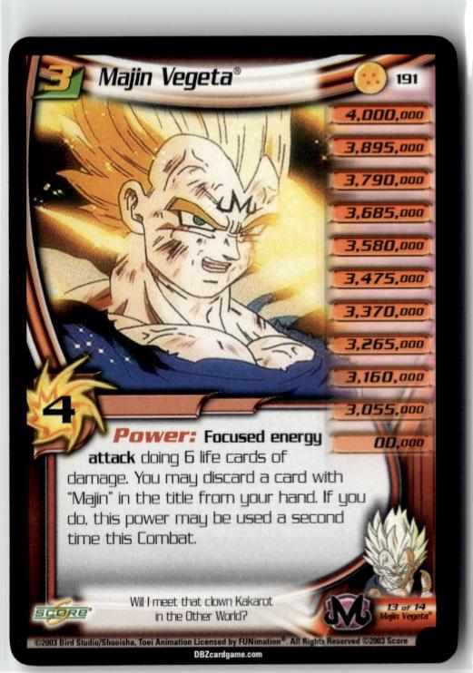 Majin Vegeta 191 Dragon Ball Z Buu Saga