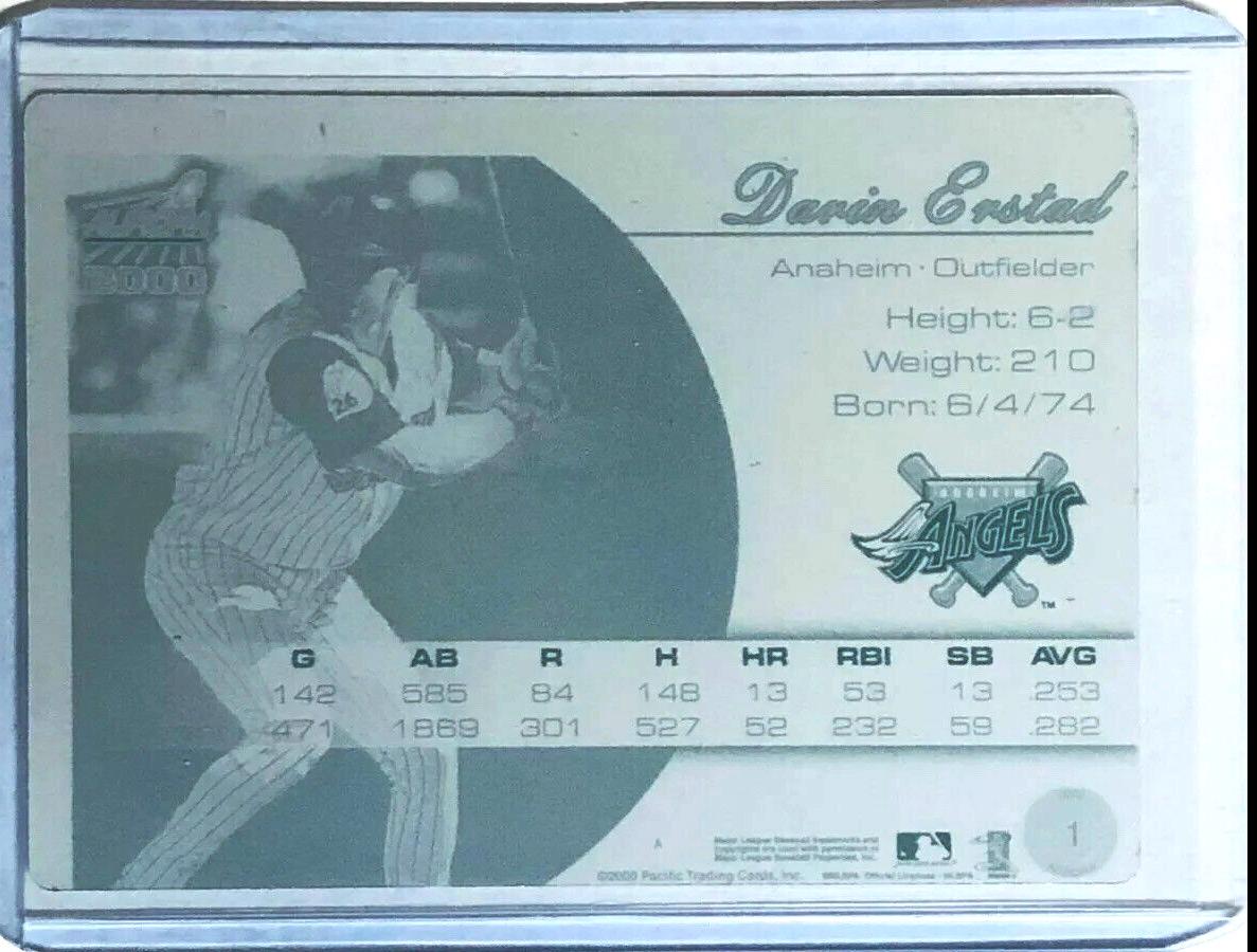 Darin Erstad #1 Baseball Cards 2000 Pacific Aurora