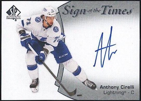 Anthony Cirelli #SOTT-AC Hockey Cards 2021 SP Authentic Sign of the Times Autographs
