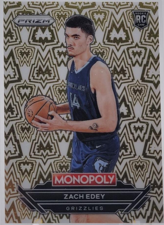 Zach Edey #W21 Basketball Cards 2024 Panini Prizm Monopoly Millionaire White