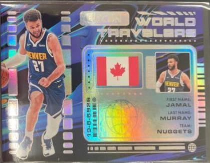 Jamal Murray #8 Basketball Cards 2023 Panini Recon World Traveler