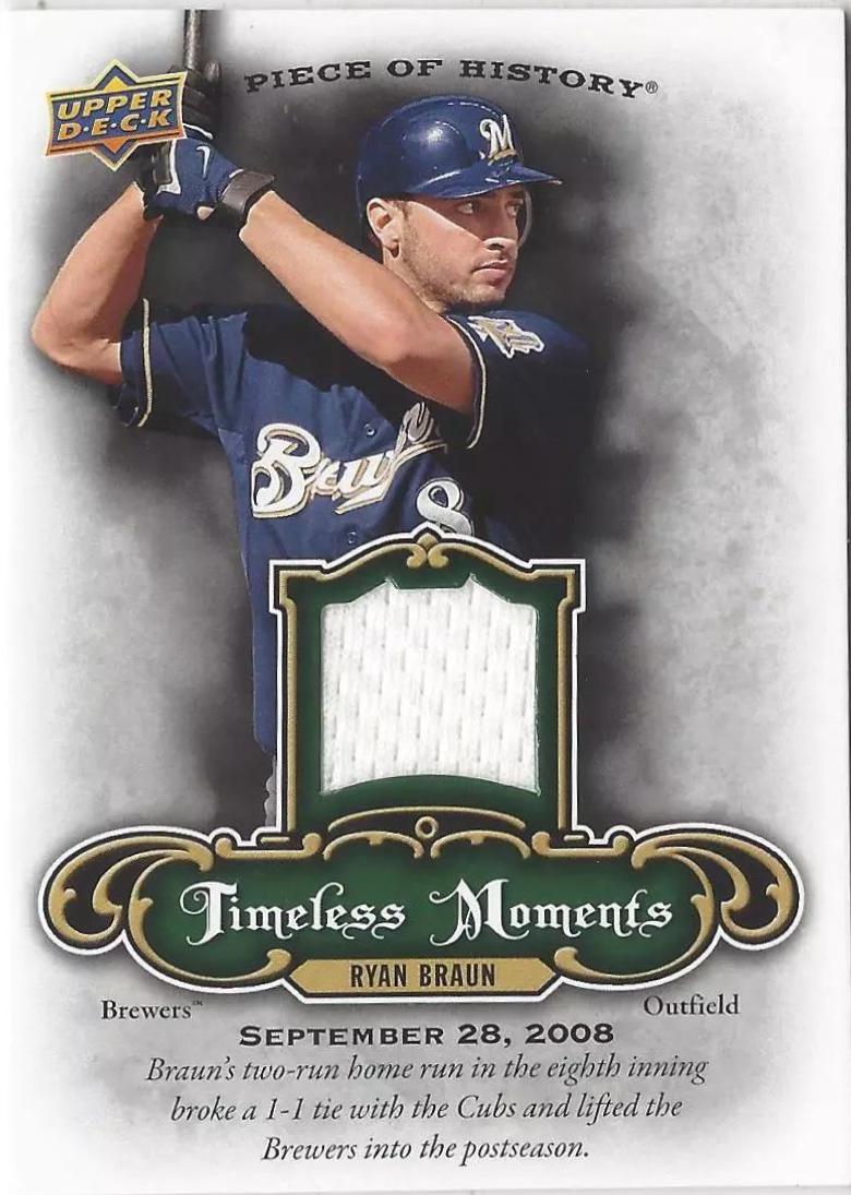 Ryan Braun #TM-RB Baseball Cards 2009 Upper Deck A Piece of History Timeless Moments