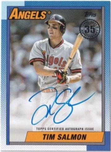 Tim Salmon #90A-TSA Baseball Cards 2025 Topps 1990 Autograph