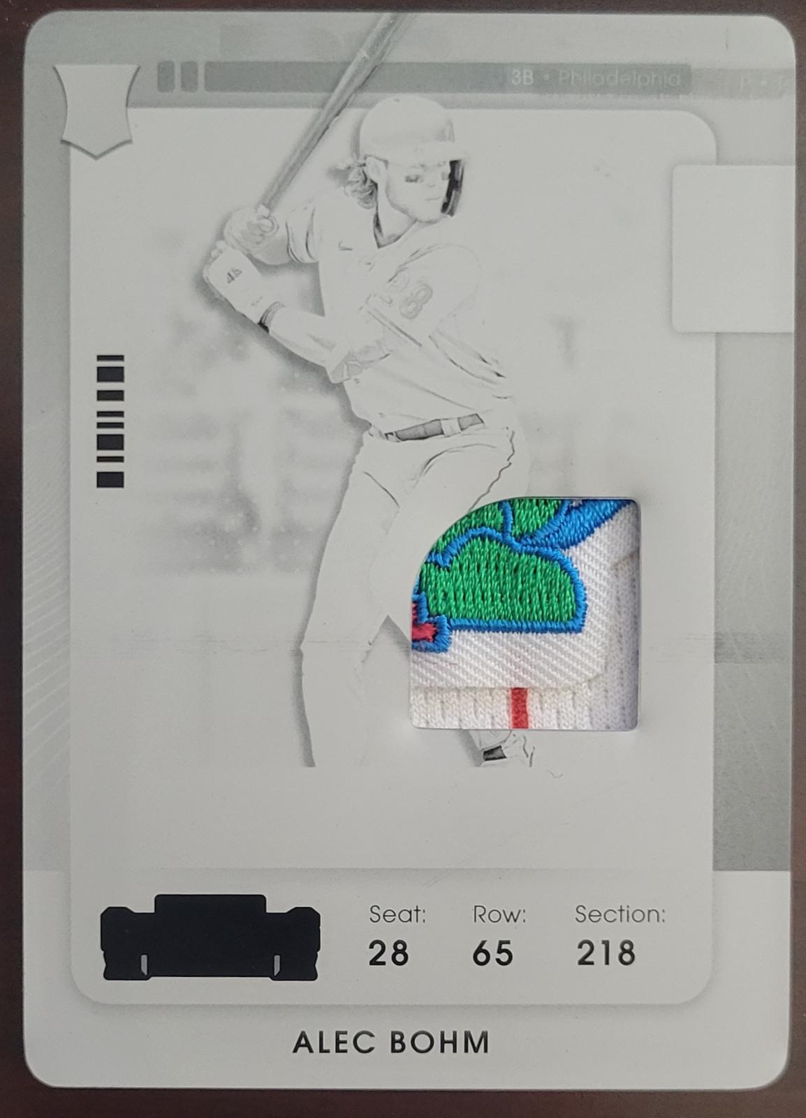 Alec Bohm #RTJ-BO Baseball Cards 2021 Panini Contenders Draft Ticket 2
