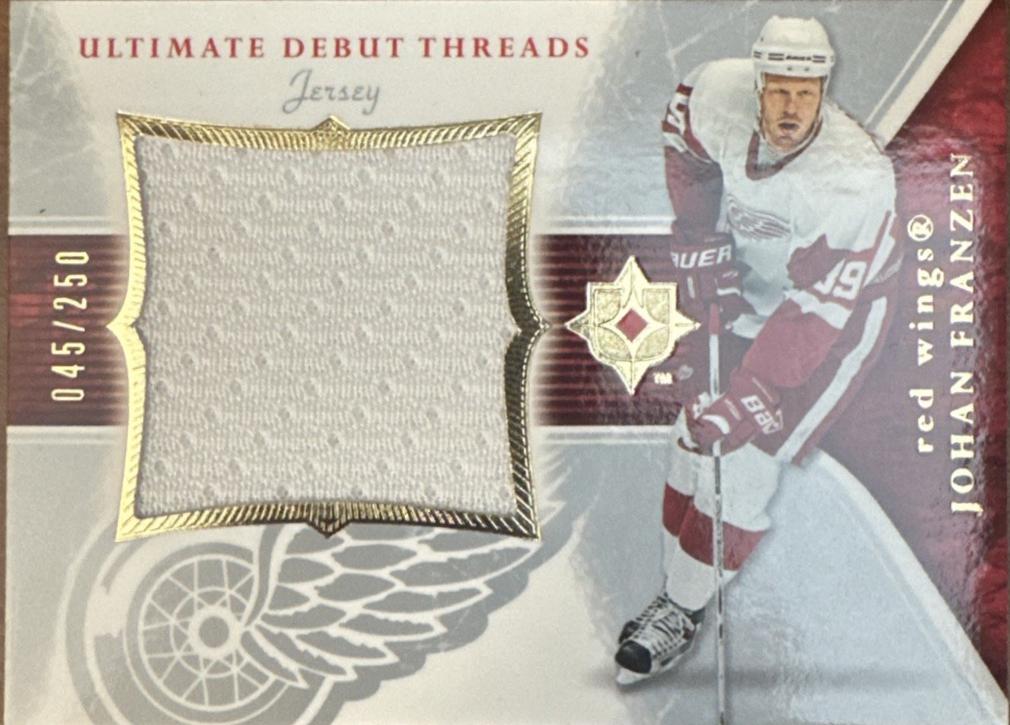 Johan Franzen #DTJ-JF Hockey Cards 2005 Ultimate Collection Debut Threads Jerseys
