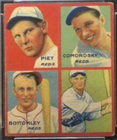 Adams, Bottomley, Comorosky, Piet #1H Baseball Cards 1935 Goudey 4 in 1