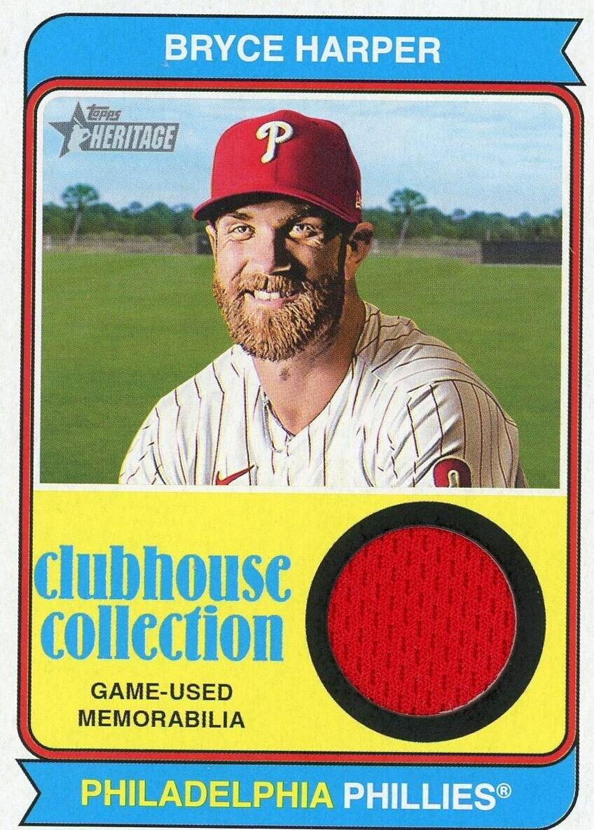 Bryce Harper #CCR-BH Baseball Cards 2023 Topps Heritage Clubhouse Collection Relics