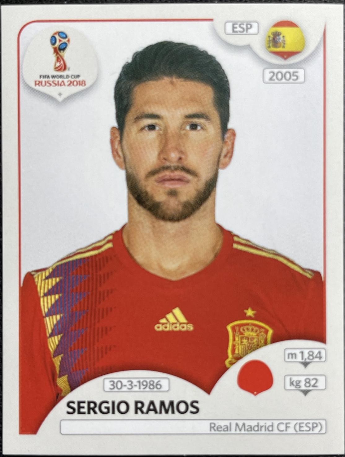 Sergio Ramos #127 2018 Panini World Cup Stickers Soccer