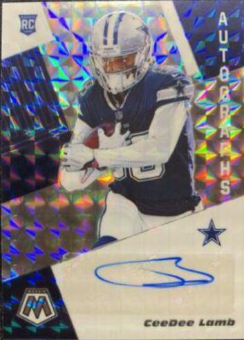 CeeDee Lamb #RA7 Football Cards 2020 Panini Mosaic Rookie Autographs