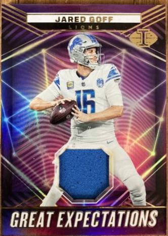Jared Goff #GE-JGO Football Cards 2023 Panini Illusions Great Expectations