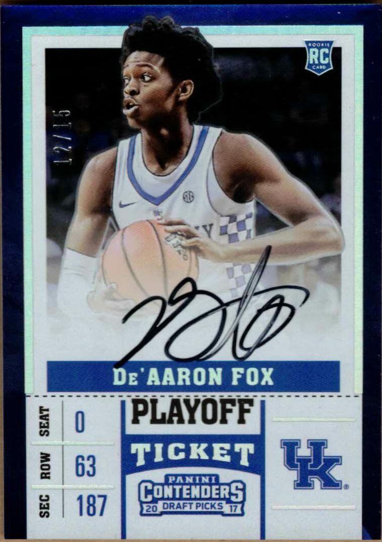 DE'Aaron Fox [Autograph Playoff Ticket] #55