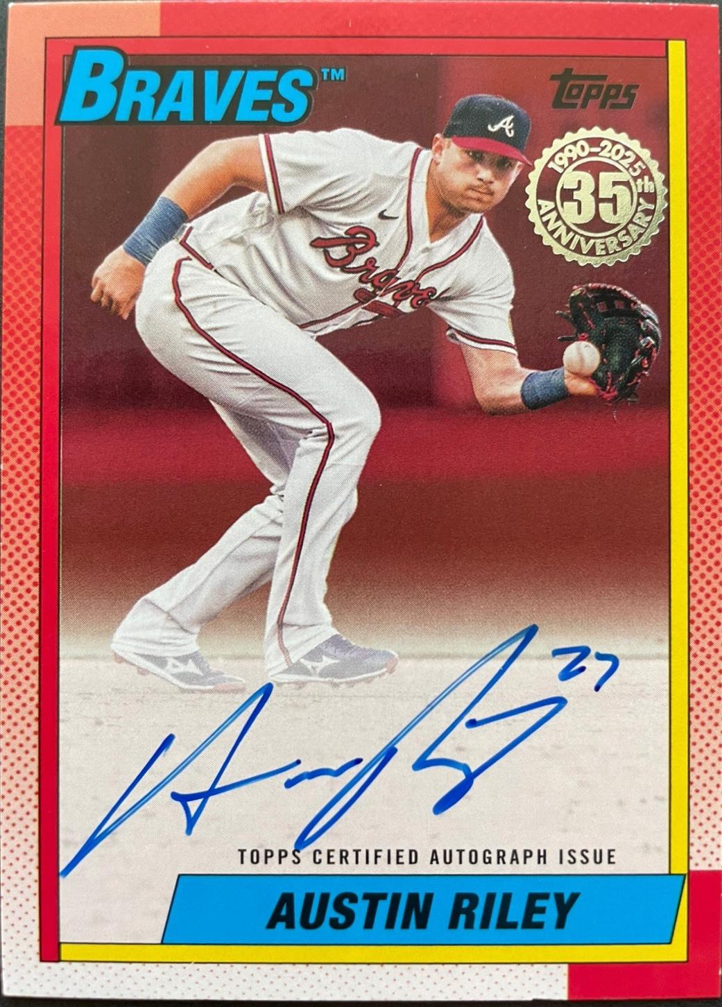 Austin Riley [Red] #90AU-ARI Prices | 2025 Topps 1990 Autograph ...