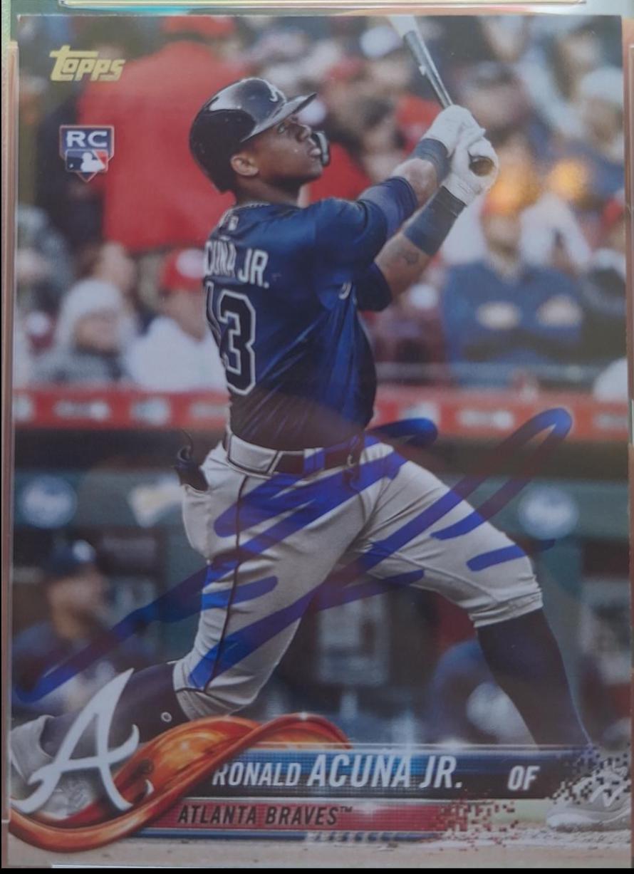 Ronald Acuna Jr #US250 Baseball Cards 2018 Topps Chrome Update Rookie Autographs