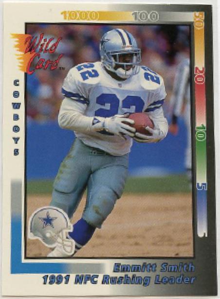 Emmitt Smith #245 Football Cards 1992 Wild Card