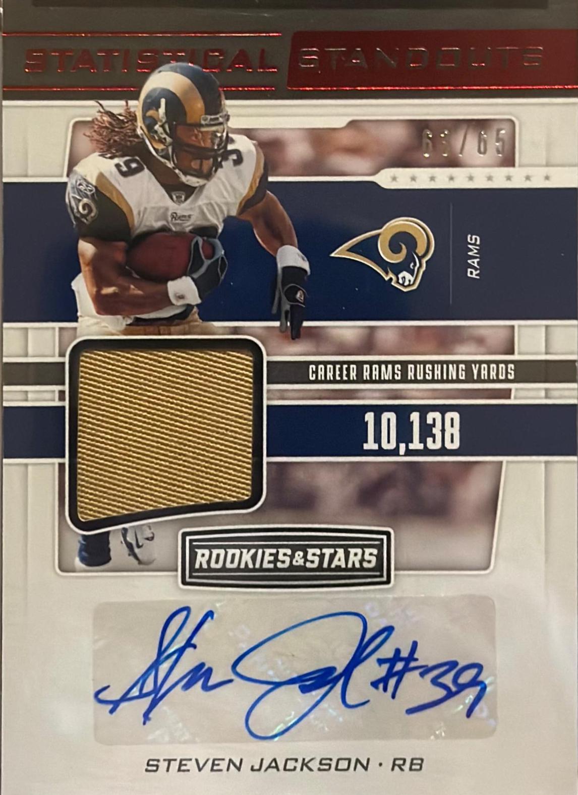 Steven Jackson #SS-SJ Football Cards 2019 Panini Rookies & Stars Statistical Standouts Signatures