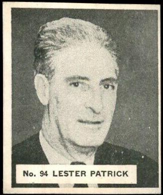 Lester Patrick #94 Hockey Cards 1937 V356 World Wide Gum