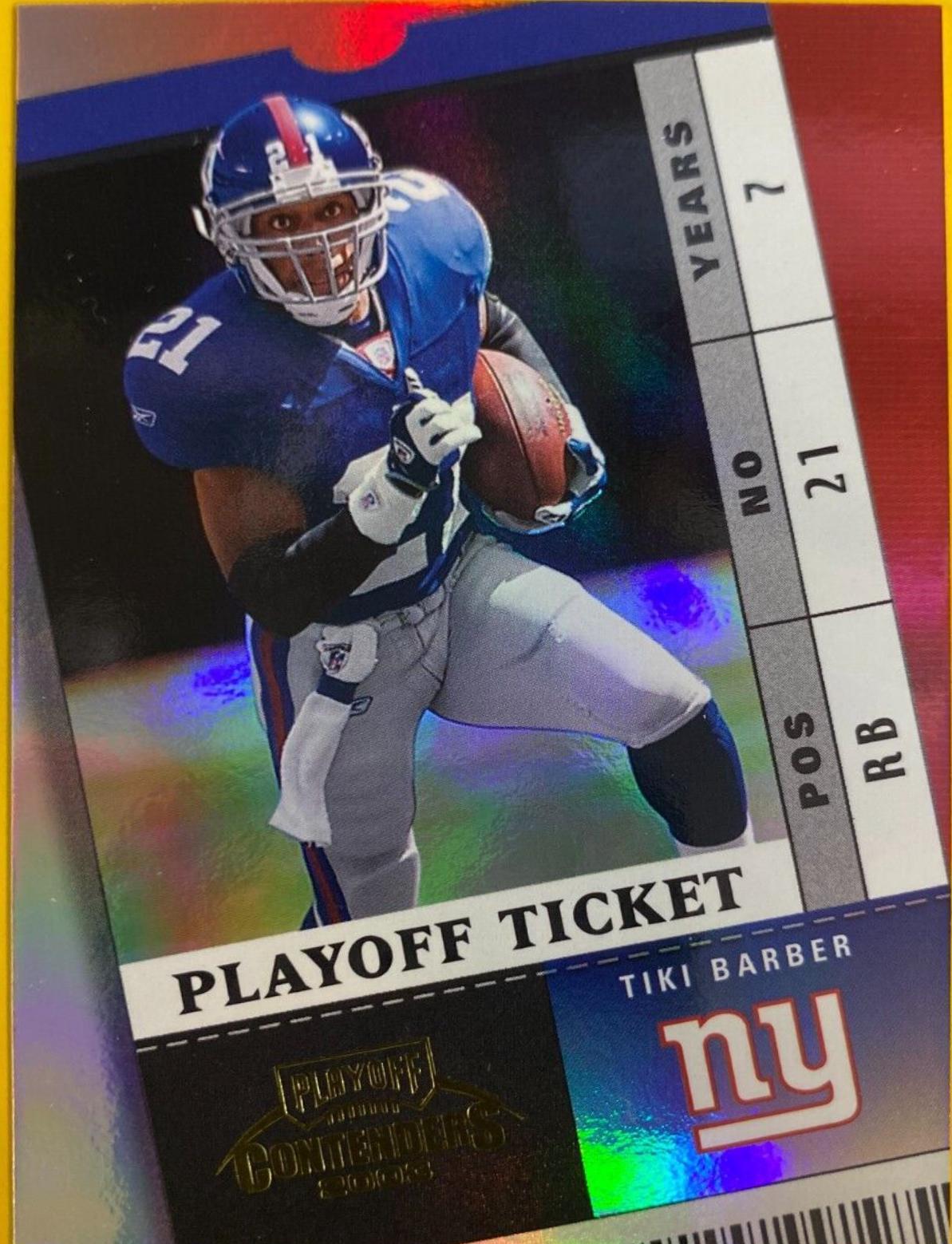 Tiki Barber #5 2003 Playoff Contenders Football