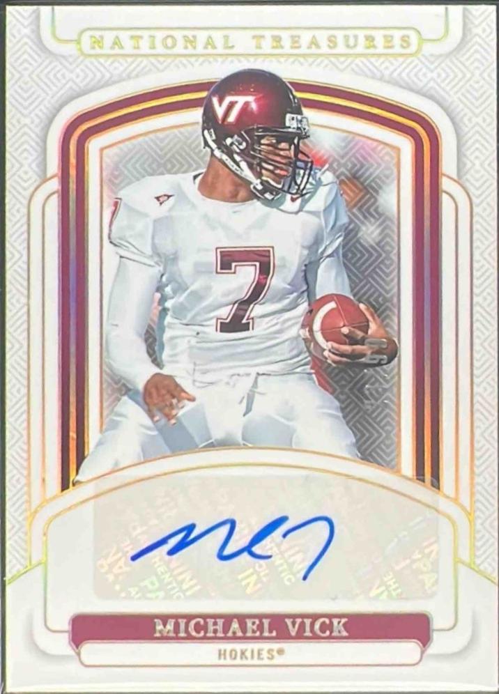 Michael Vick #13 2025 Panini National Treasures Collegiate Football Saturday Slingers Signatures